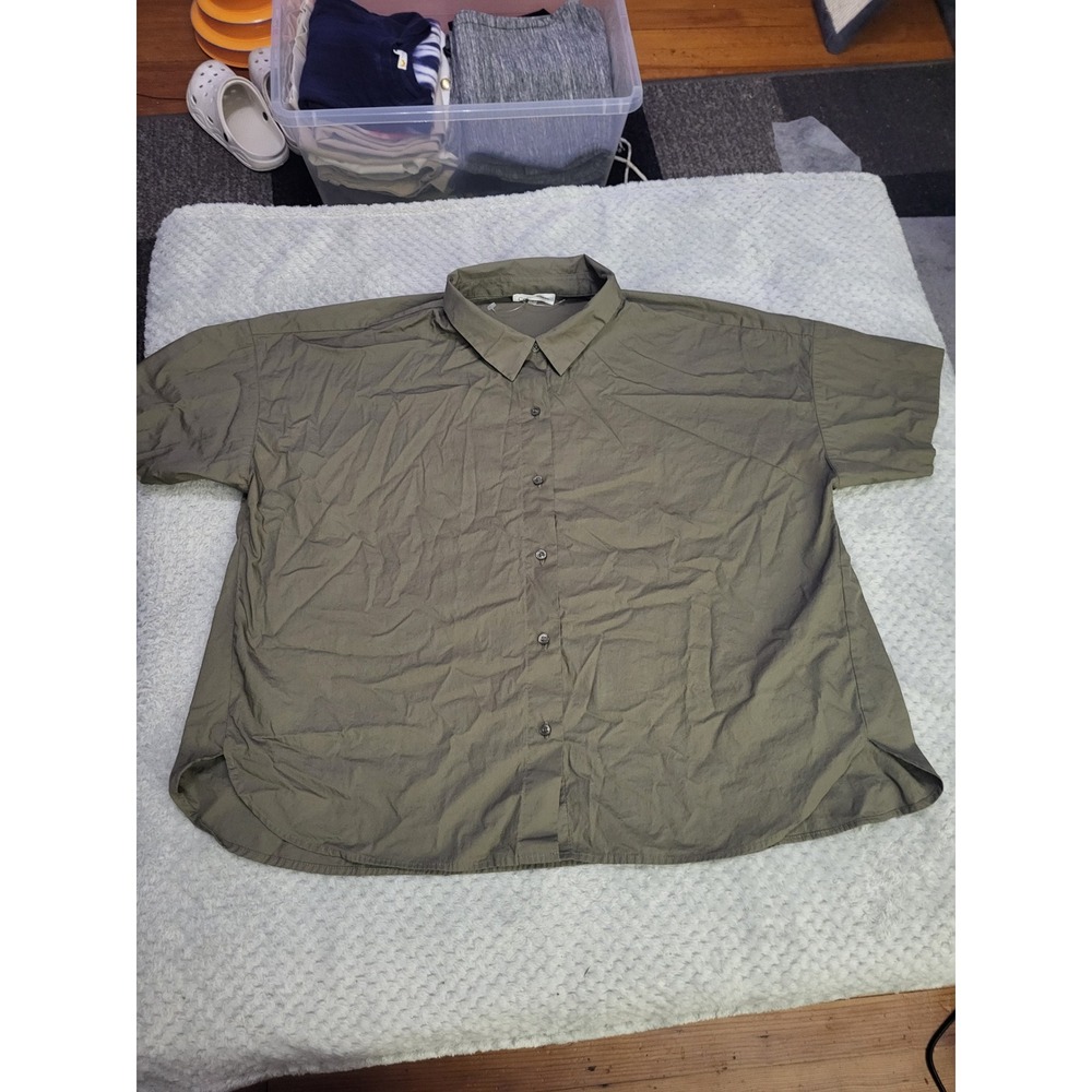 Calvin Klein olive green shirt sleeve‎ button down shirt large